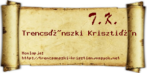 Trencsánszki Krisztián névjegykártya